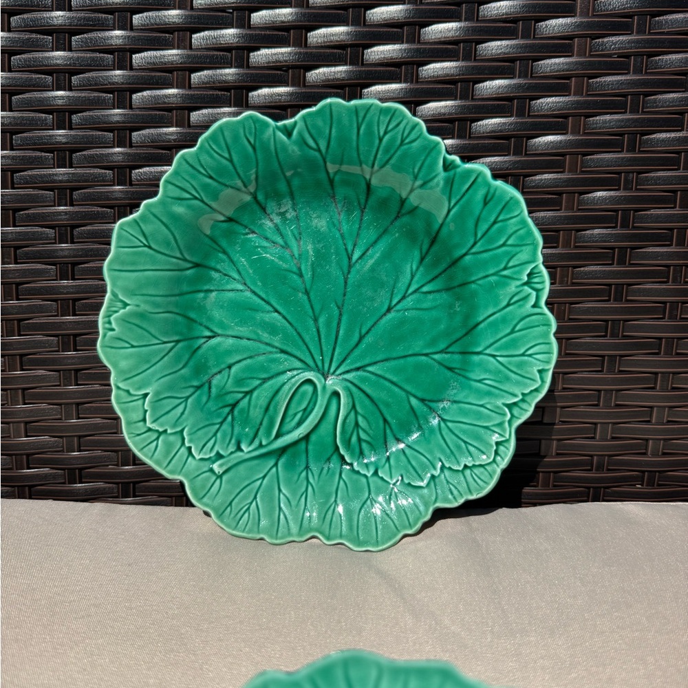 Wedgwood Green Majolica Plate Set